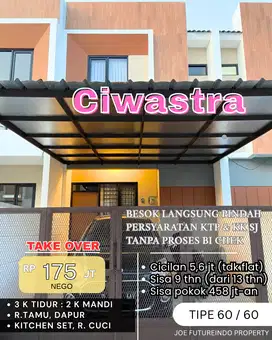 Take Over rumah Cantik 3kmr Ciwastra dekat ke Mall Summarecon Gedebage