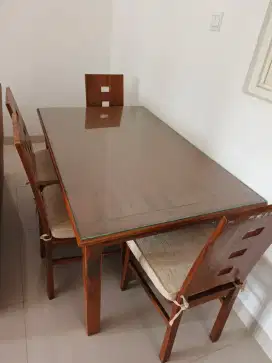 Meja makan jati 1 set