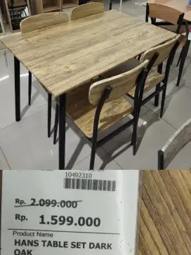 HANS TABLE SET DARK OAK