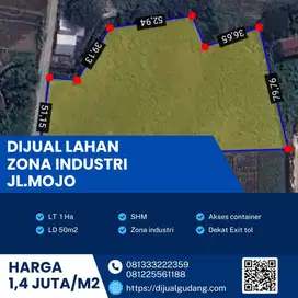 Gudang Jl Mojo aset terbaik soloraya jual cepat luas 1 Ha