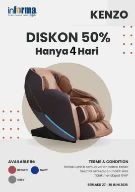 KURSI PIJAT KENZO BY INFORMA BANTING HARGA 50%