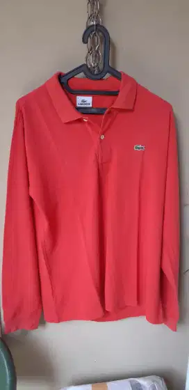 Polo kerah baju lacoste original size M tangan panjang