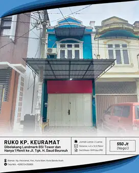 Dijual Ruko/Toko Cantik di Kp. Keramat Banda Aceh dibelakang BSI Tower