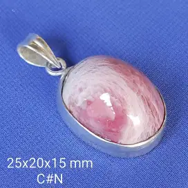 Liontin perak, batu permata natural ruby mozambik
