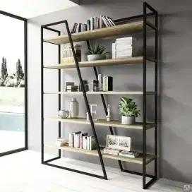 Partisi Modern Industrial Sekat Ruangan Rak Pajangan