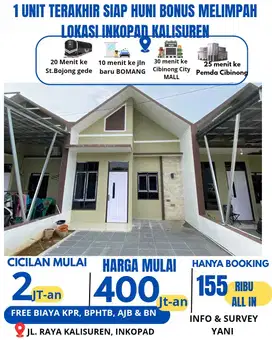 RUMAH SIAP HUNI 1 UNIT TERAKHIR CICILAN 2 JTAAN LOKASI KALISUREN