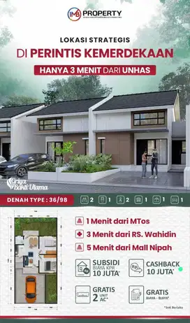 Lokasi strategis Hanya 3 menit darI UNHAS GRIYA BAKTI UTAMA
