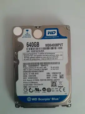 HARDIS LAPTOP WDC 640 GB