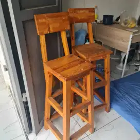Kursi tinggi bar kayu jati Belanda