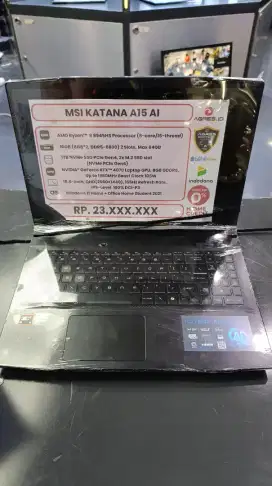 Msi Katana A15 bisa kredit dp 0