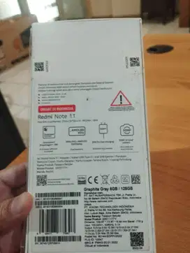 Redmi Note 11 6/128GB Fullset Mulus - Charger Ori Baru - Nett 1.5 Juta