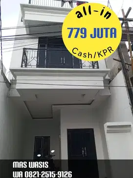 DIJUAL Rumah 2-lantai+Rooftop Minimalis dalam Cluster Jakarta Selatan