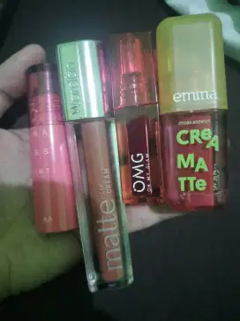 Pixy liptint, emina lipcream, wardah lipcream dan liptint OMG