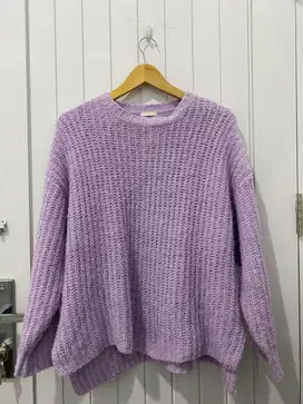 preloved sweater rajut dusty purple