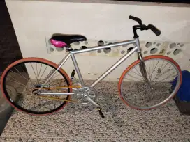 Sepeda fixie custom ban coklat siap pakai