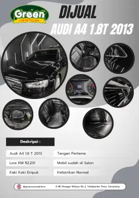 Jual Audi A4 1.8 T 2013 Low KM Banyak Bonus Tangan Pertama