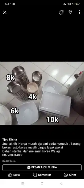 Mangkuk perabotan bekas resto