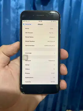 Iphone 8 64gb Bh 100% hitam/black ex inter (bukan ibox) batangan