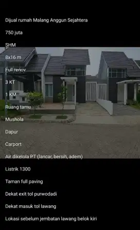 Dijual cepat rumah SHM