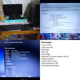 Komputer Desktop Intel Core i7 8GB/500GB