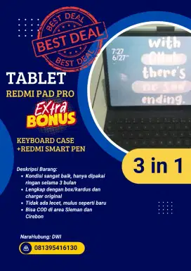 Tablet Redmi Pad Pro 3 in 1 PLUS ( original Keyboard case + Redmi Pen)