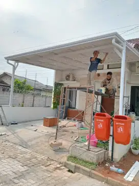 Kanopi alderon double layer kombinasi talang air+profil