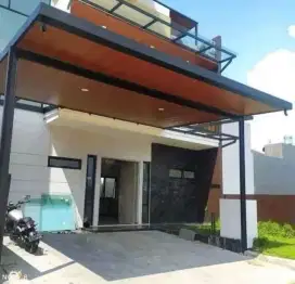 Kanopi alderon double layer kombinasi plafon PVC modern