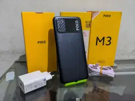 Poco M3 4/64 Fullset, Layar Original, 90% Mulus, Fingerprint Off