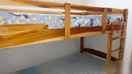 Ranjang tingkat kayu jati bunkbed + kasur, expat garage sale