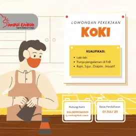 Di butuhkan segera koki/juru masak