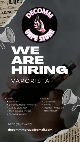 Kamu Jago Jualan, Paham di Dunia Vape ? Kamu orang yang kami cari