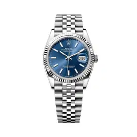 Rolex New Datejust Mens 36m, Stick Blue Dial Jubilee Stainless Steel