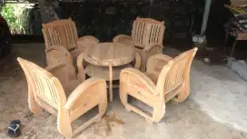 Kursi tamu sedan becak babon rotan kayu jati