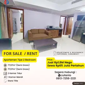 Dijual Apartemen 2BR Full Furnished di U Residence Supermal Karawaci