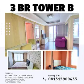 Sewakan Unit Bagus 3BR Atas Mall Apartemen Bassura City Tower B