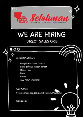Urgent di butuhkan sales/Marketing Qris all area