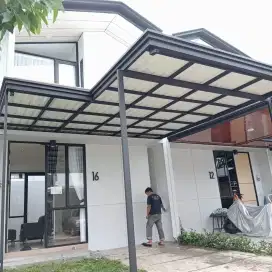 Kanopi alderon double layer kombinasi talang air+profil
