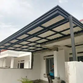 Kanopi alderon double layer kombinasi talang air+profil