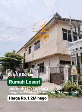 Rumah sudut losari dekat jl durian