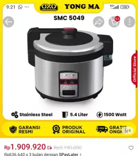 Dijual cepat yogma 5,4ltr steinless steel