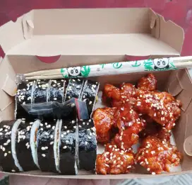 Kimbab dan korean spicy chicken