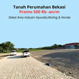 Tanah Perumahan Bekasi, Promo 500 Rb -an/m2. Dekat Area Industri Honda