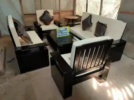 Kursi tamu minimalis set matras bantal full kayu jati