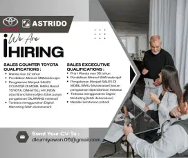 Dibutuhkan Sales Consultant Brand Toyota