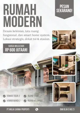 Rumah bebas banjir 2 lantai 3 kt 2 km bonus kitchenset