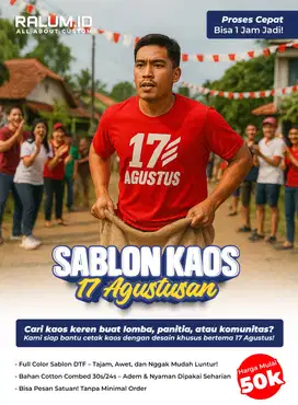 SABLON KAOS 17 AGUSTUSAN – Meriahkan Hari Kemerdekaan dengan Kaos Cust