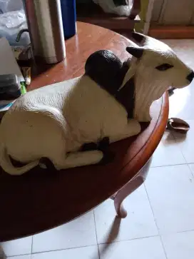Patung  sapi & rusa kayu jati tua