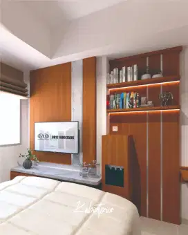 Jasa interior design kabinet TV modern minimalis