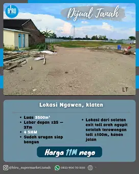 Tanah Kering Dengan 4 SHM di Ngawen Klaten