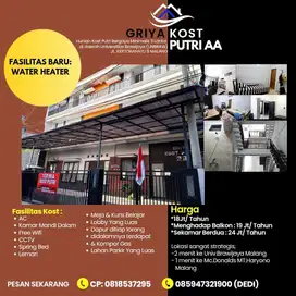 Griya Kost Putri AA,hunian kost didaerah Univ.Brawijaya(Unbraw) Malang